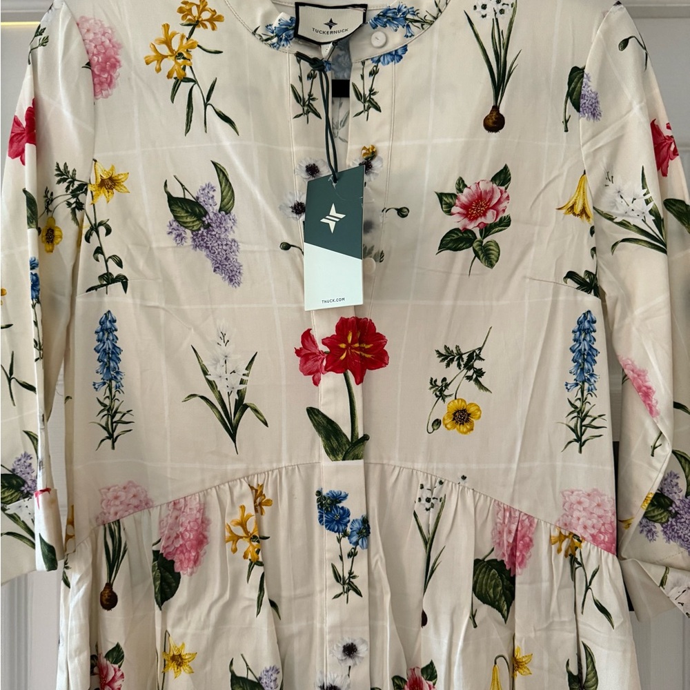 Tuckernuck Floral Mini Dress - Cream with Multicolor - Picture 2 of 4